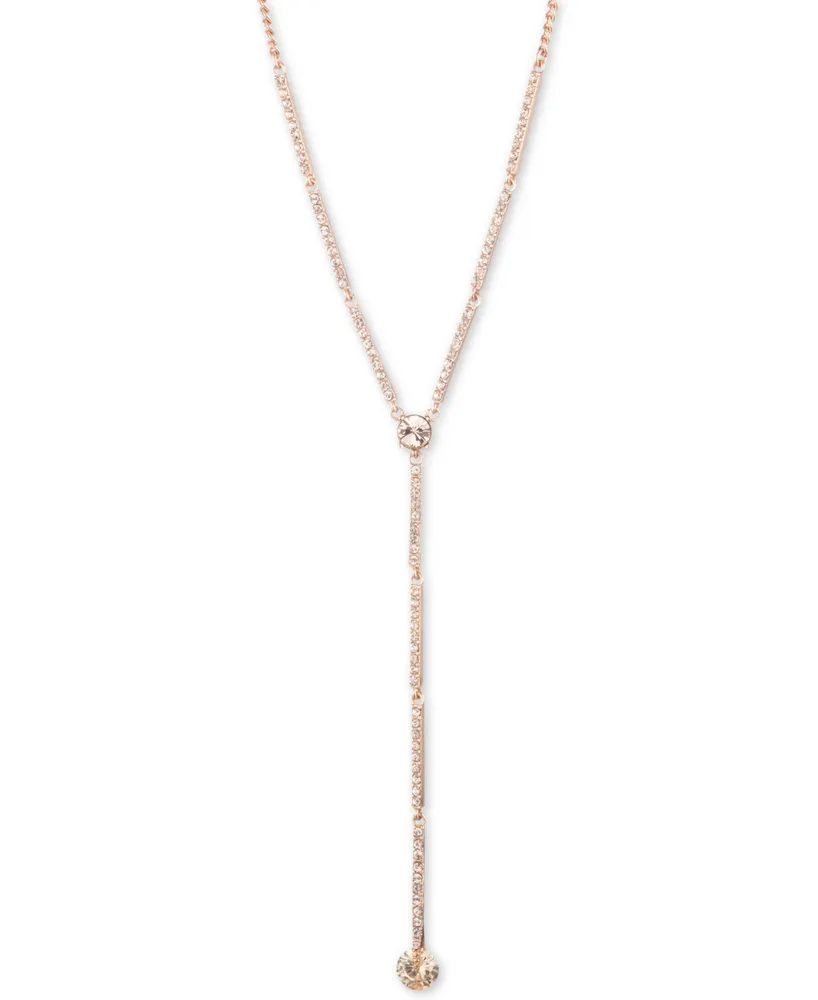 Givenchy Crystal Lariat Necklace, 16"' + 3" extender