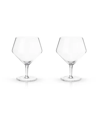 Viski Raye Angled Gin & Tonic Crystal Glasses, Set of 2, 14 Oz