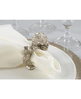 Saro Lifestyle Table Napkin Ring with Turkey Design, Set of 4