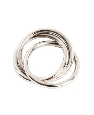 Saro Lifestyle Three Ring Design Napkin Ring, Set of 4