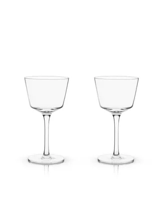 Viski Raye Angled Crystal Nick & Nora Glasses Set of 2, 6 Oz