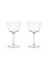 Viski Raye Angled Crystal Nick & Nora Glasses Set of 2, 6 Oz