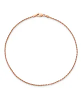 Rope Chain Anklet in 14k Rose Gold