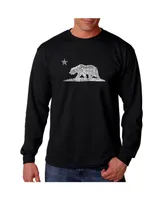 La Pop Art Men's Word Long Sleeve T-Shirt- California Bear