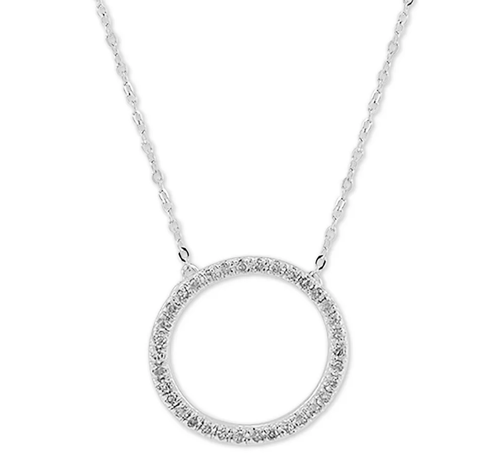 Diamond Circle Pendant Necklace (1/10 ct. t.w.) in 10k White Gold