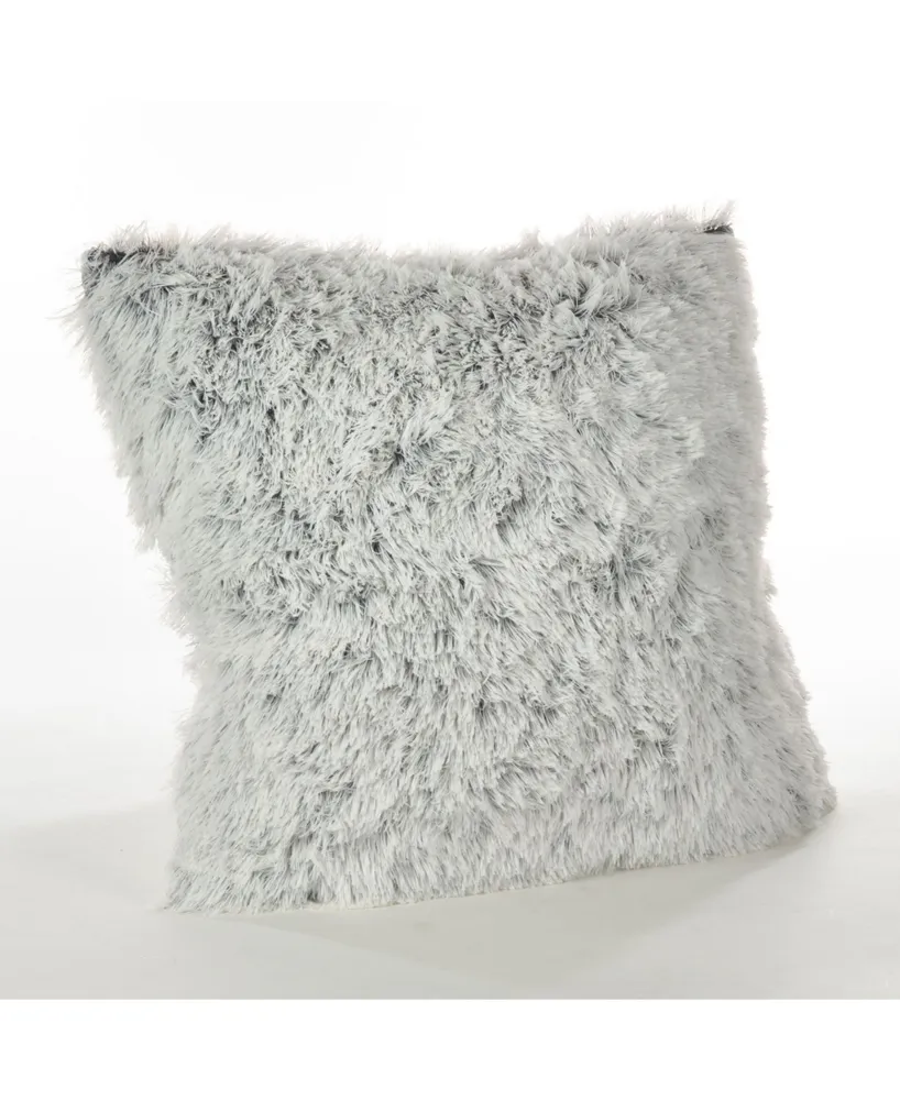 Saro Lifestyle Juneau Two Tone Faux Fur Decorative Pillow, 18" x