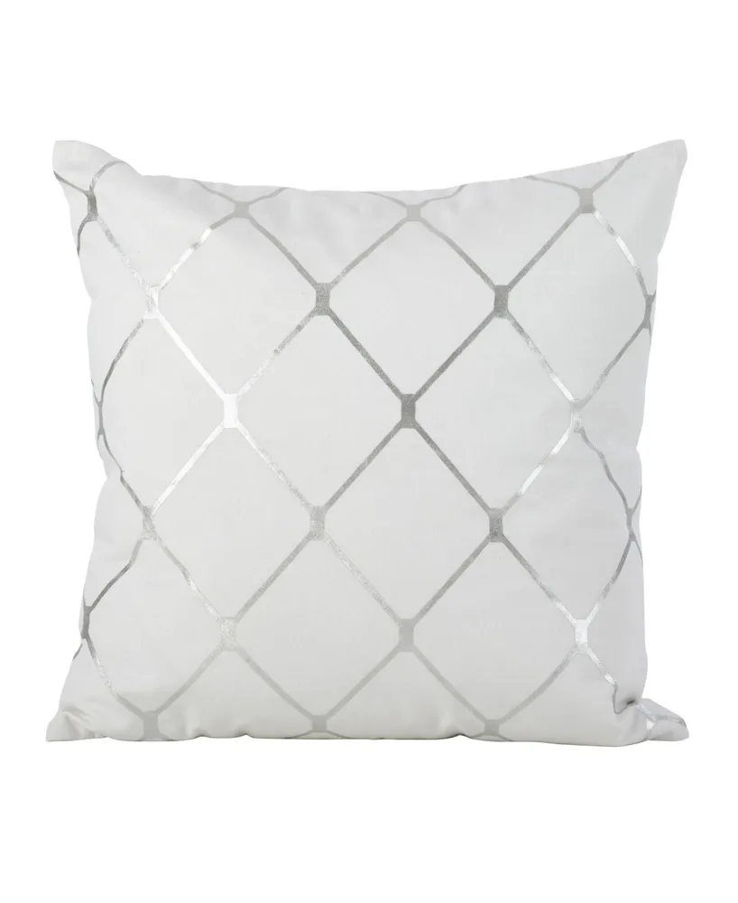 Saro Lifestyle Metallic Diamond Decorative Pillow, 18" x