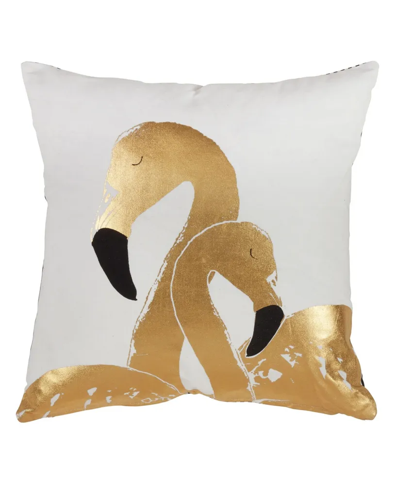 Saro Lifestyle Flamingo Love Decorative Pillow, 18" x 18"