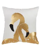Saro Lifestyle Flamingo Love Decorative Pillow, 18" x 18"