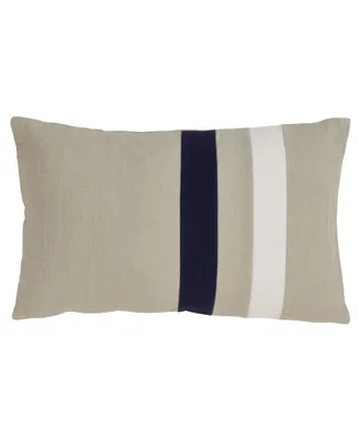Saro Lifestyle Double Striped Decorative Pillow, 12" x 20"