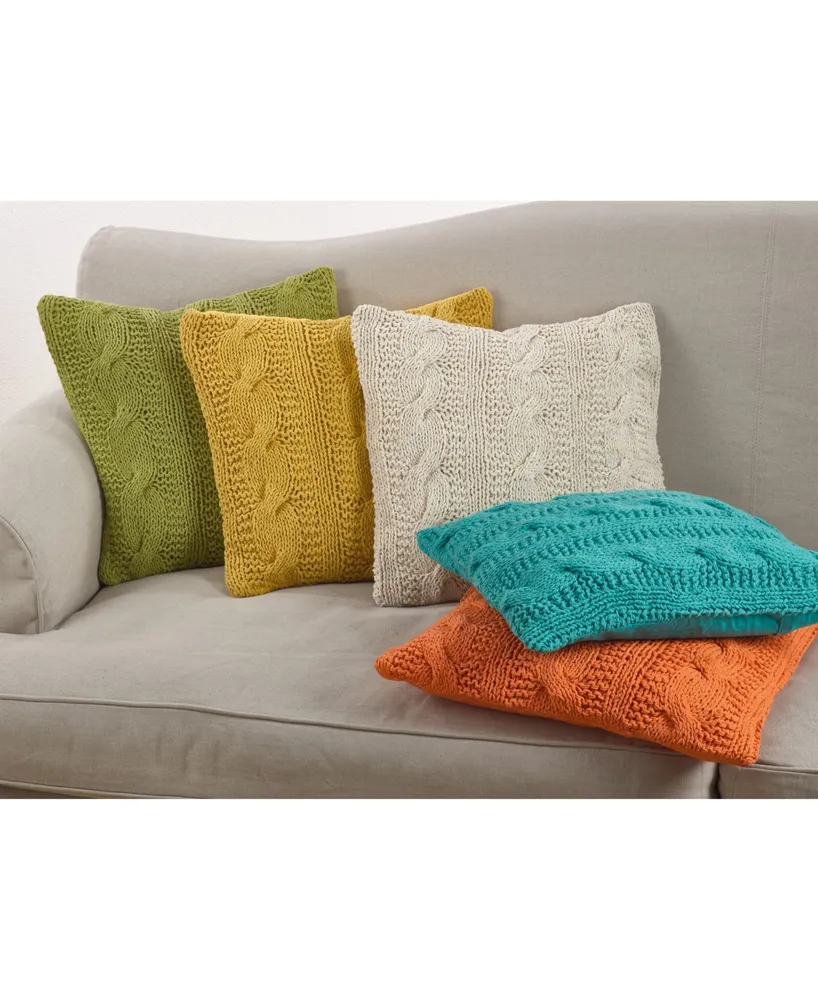 Saro Lifestyle Cable Knit Decorative Pillow, 20" x 20"