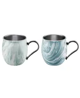 Thirstystone by Cambridge Blue Marble Moscow Mule Mug - Set of 2