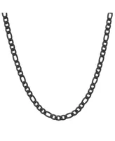 Steeltime Men's black Ip Plated Stainless Steel Figaro Chain Link Necklaces