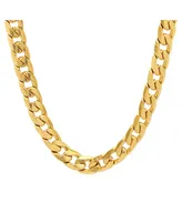 Steeltime Men's 18k gold Plated Stainless Steel Accented 6mm Cuban Chain 24" Necklaces