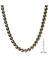 Steeltime Men's black Ip and 18k gold Plated Stainless Steel 24" Byzantine Chain Necklaces