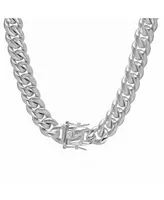 Steeltime Men's Stainless Steel 30" Miami Cuban Link Chain with 12mm Box Clasp Necklaces