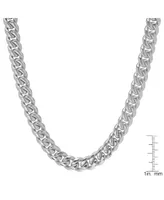 Steeltime Men's Stainless Steel 30" Miami Cuban Link Chain with 10mm Box Clasp Necklaces