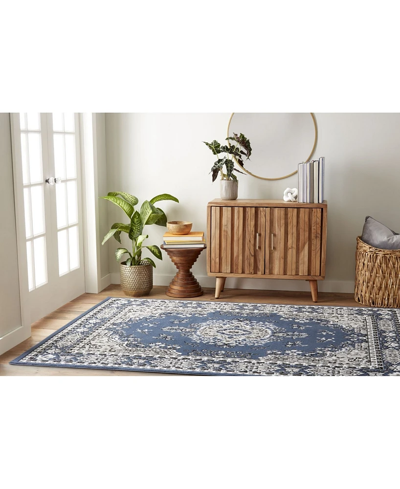 Global Rug Design Loma LOM01 Dark Blue 5'2" x 7'4" Area Rug