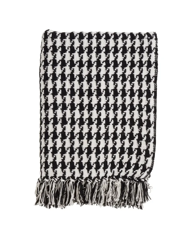 Saro Lifestyle Houndstooth Print Throw