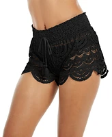 Miken Juniors' 2.5" Scalloped Lace Cover-Up Shorts, Created for Macy's