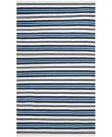 Lauren Ralph Lauren Leopold Stripe LRL2462B White French Blue Outdoor Area Rug Collection