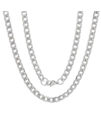 Steeltime Men's Stainless Steel Accented 6mm Cuban Chain 24" Necklaces