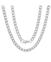 Steeltime Men's Stainless Steel Accented 6mm Cuban Chain 24" Necklaces