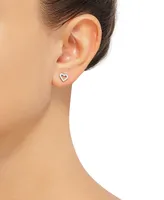 Diamond Heart Stud Earrings in Sterling Silver (1/10 ct. t.w.)