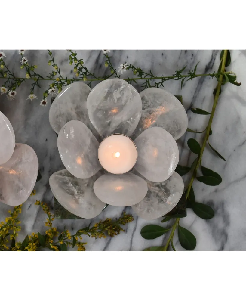 Nature's Decorations - Natural Flower Votive Candle Holder - Off
