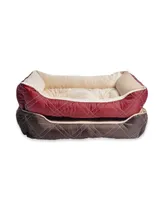 Happycare Textiles All Season Reversible Pet Bolster Pet Bed, Medium Size