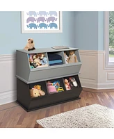 Badger Basket Three Bin Stackable Toy Storage Cubby