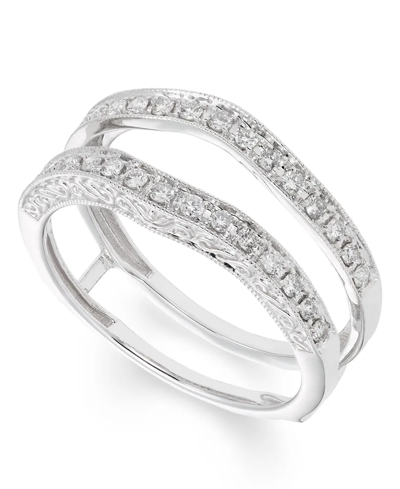 Diamond 1/4ctw. Vintage-Style Ring Insert & Enhancer in 14k White Gold