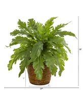 Nearly Natural 12" Fern Artificial Plant in Basket