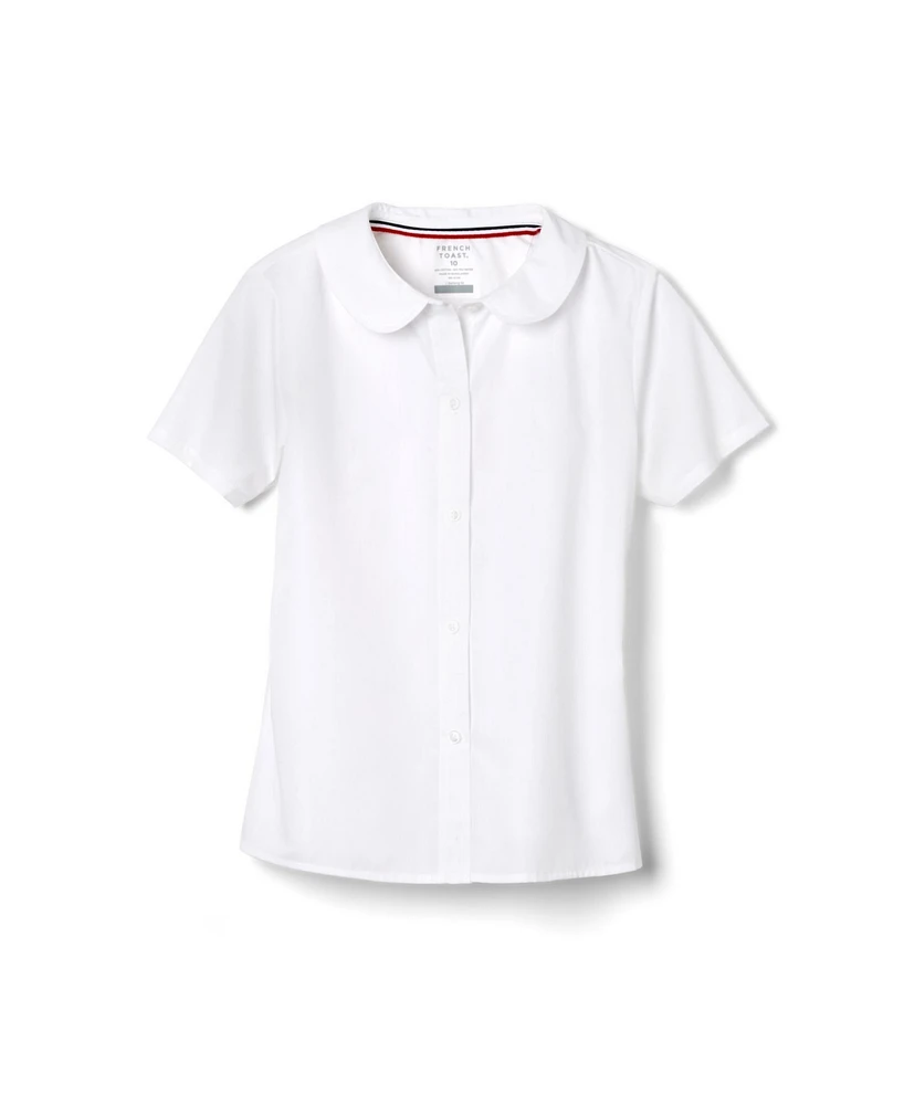 French Toast Big Girls Short Sleeve Modern Peter Pan Blouse