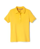 French Toast Big Girls Uniform Short Sleeve Picot Collar Interlock Polo Shirt