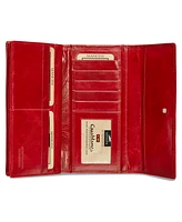 Mancini Casablanca Collection Rfid Secure Ladies Trifold Wing Wallet