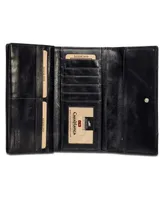 Mancini Casablanca Collection Rfid Secure Ladies Trifold Wing Wallet