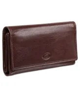 Mancini Equestrian-2 Collection Rfid Secure Trifold Checkbook Wallet