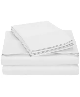 Universal Home Fashions University 6 Piece White Solid King Sheet Set