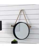 Danya B Round Accent Mirror with Hanging Rope