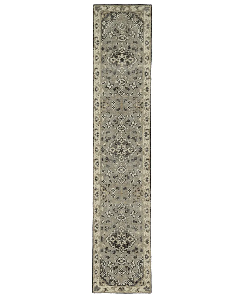 Kaleen Herrera HRA06-75 Gray 2'6" x 12' Runner Rug