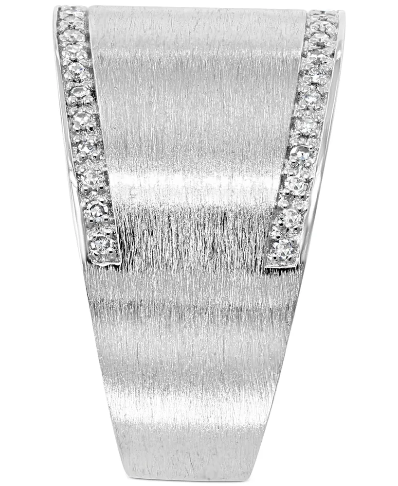 Effy Diamond Satin Finish Statement Ring (1/8 ct. t.w.) in Sterling Silver