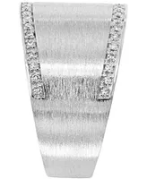 Effy Diamond Satin Finish Statement Ring (1/8 ct. t.w.) in Sterling Silver