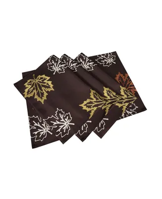 Xia Home Fashions Rustic Autumn Embroidered Fall Placemats, 14" x 20", Set of 4