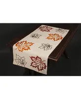 Rustic Autumn Embroidered Fall Table Runner