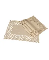 Xia Home Fashions Vine Embroidered Cutwork Placemats, 14" x 20", Set of 4