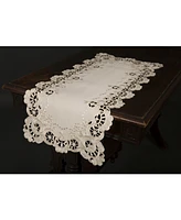 Xia Home Fashions Scalloped Lace Embroidered Cutwork Table Runner