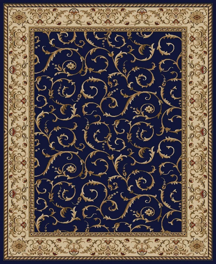 Closeout! Km Home 1599/1552/Navy Pesaro Blue 7'9" x 11' Area Rug