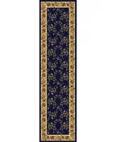 Closeout! Km Home 1427/1744/Navy Navelli Blue 2'2" x 8' Runner Rug