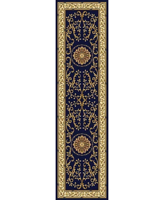 Closeout! Km Home 1419/1344/Navy Navelli Blue 2'2" x 8' Runner Rug
